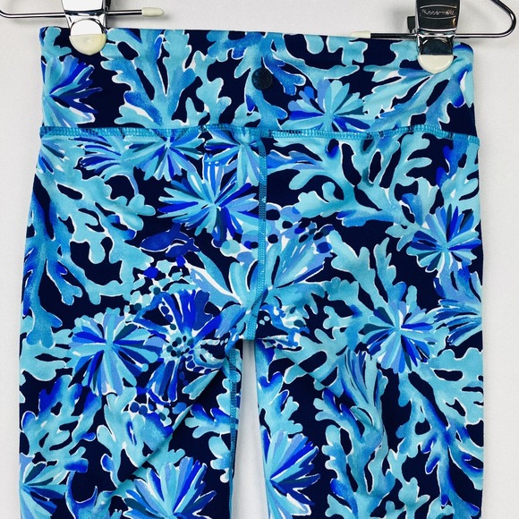 Lilly Pulitzer Luxletic Blue Coral Floral Print Leggings XS Style 000514 Womens - Picture 7 of 11